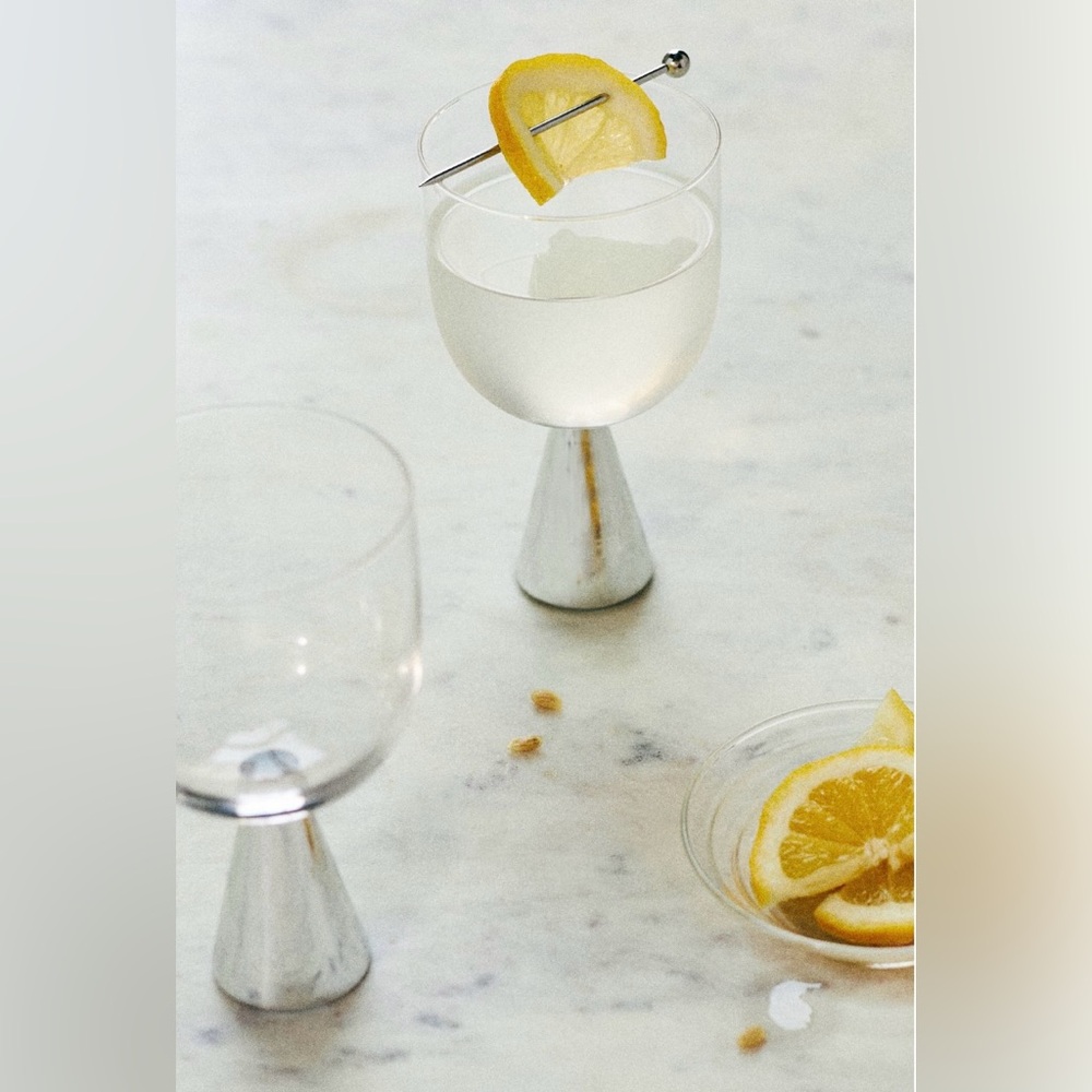 ▪️NIB Anthropologie Ramona Chrome Wine Glasses-Set of Four